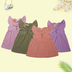 Dress Anak Polos Ruffle New Colour 1-4y