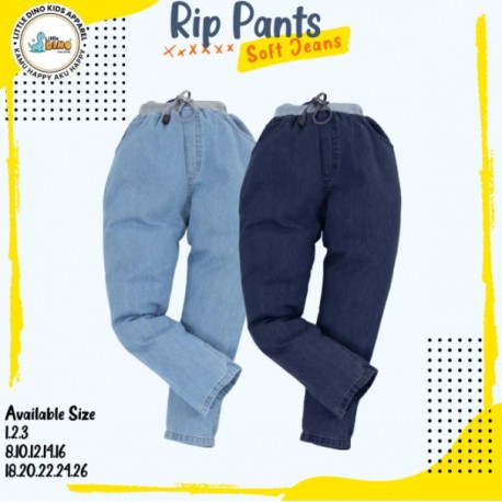 Celana Rip (pinggang karet) Soft Jeans