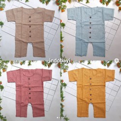 Romper Baby Polos Kancing Kayu 0-6bl idr 35rb per pc