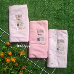 Bedong Bayi Fluffy Pink Series 100*90cm idr 55k per biji