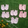 Sarung tangan kaki bayi Fluffy Pink Karet idr 15k/set (4biji)