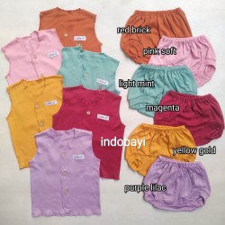 Setelan Baby Kutung New Color Polos Little Q 0-4bl idr 27rb per stel