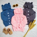 Jaket Sweater Rajut Bayi Anak Pom Pom uk 0-12bl, 1-2th, 2-3th idr 65rb per pc