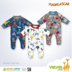 Sleepsuit Velvet Junior Baby Madagascar Tutup Kaki 0-3bl idr 30rb per pc