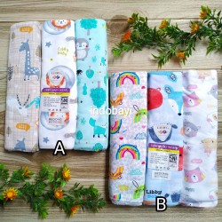 Bedong Libby Baby Motif idr 130rb per pack isi 3pc