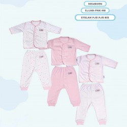 Setelan Baby Fluffy Panjang Bis Pink 0-3bl idr 40rb per stel