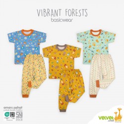 Setelan Velvet Junior Pendek Panjang Vibrant Forests uk M dan XL