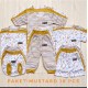 Paket Baju Bayi Lahir Newborn Motif Dadidu Dusty Mustard 18pc idr 113rb per set