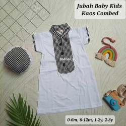 Jubah Baby Kids Kaos Combed uk 0-6bl, 6-12bl, 1-2th, dan 2-3th